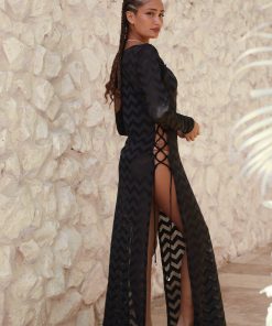 Zigzag maxi dress all colors - xs-s, black