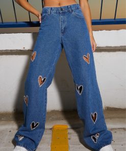 Hearts blue jeans